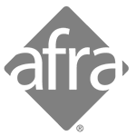 afra logo in black and white
